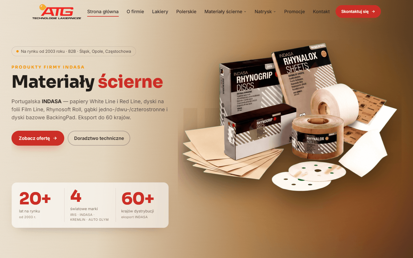 ATG Technologie — strona desktop
