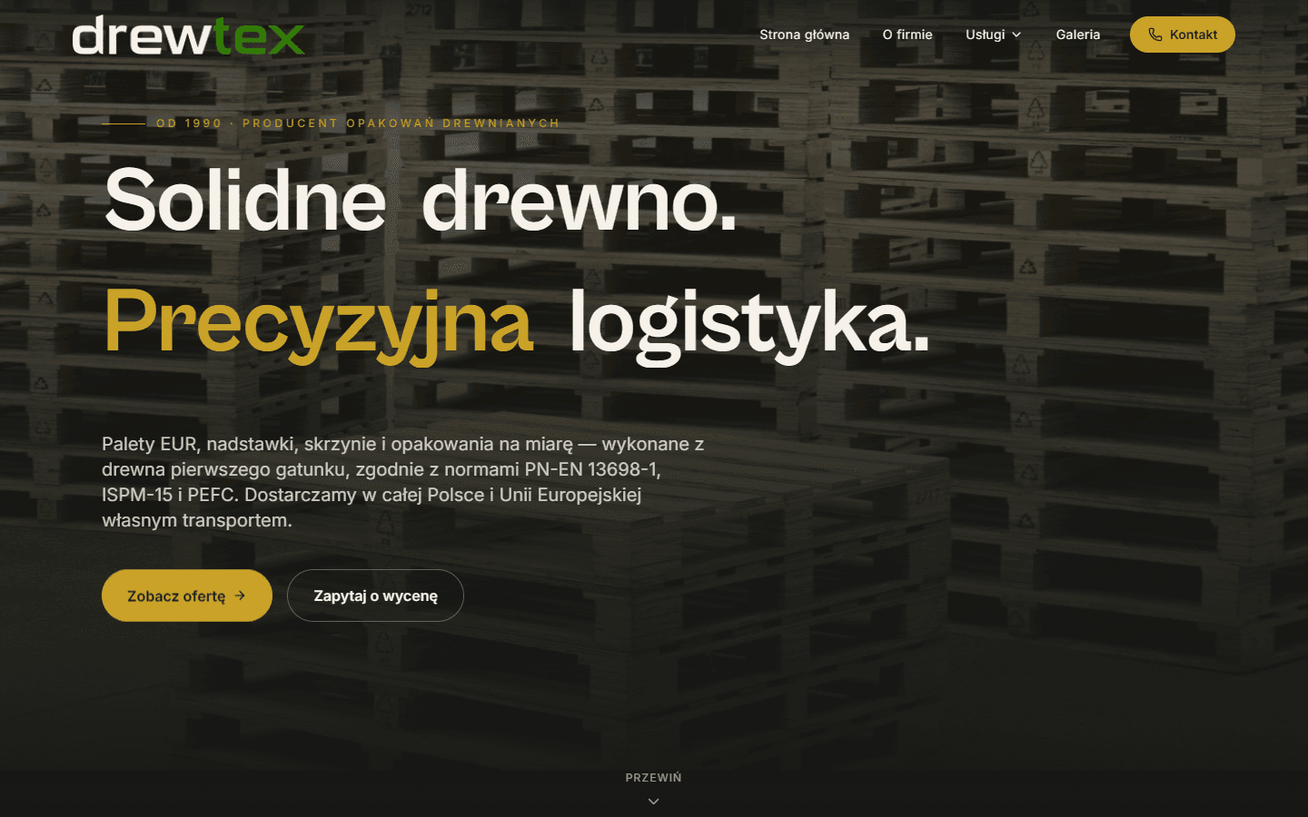 Drewtex — strona desktop